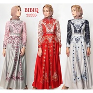 Gamis Pesta Baju Muslim Mewah BIBIQ Terbaru Bahan Satin 35333