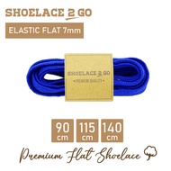 SHOELACE 2 GO ELASTIC RUBBER FLAT SHOELACES - FLAT SHOELACE ELASTIC 7MM - EF7 - J1 - BLUE - 90CM 115