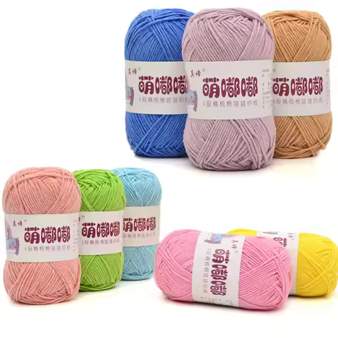 40g Cotton Yarn for Crocheting 60% Cotton 40% Acrylic 4 Ply Worsted Super Soft Milk Cotton Yarn Grea