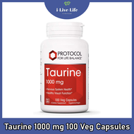 ทอรีน Taurine 1000 mg 100 Veg Capsules - Protocol for Life Balance