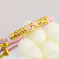 Leather Rope Ornaments Benming Year Half-Side Curved Pure Gold Gold Hand Cherry Blossom Hand diy Tub
