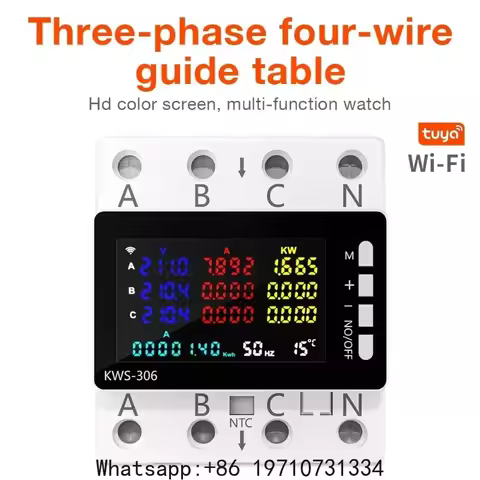 85-290V WiFi Power Meter KWS-306WF Digital Energy Tester Current Voltage Protector Relay Switch Colo