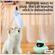ALMA Tumbler Base Feather Toy, Tumbler Design Anti-Boredom Suction Cup Cat Teaser Wand,  Feather Att