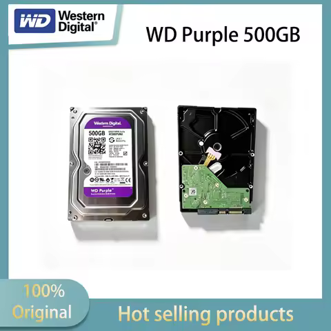 Western Digital (WD) 500GB monitoring grade mechanical hard drive WD Purple SATA CMR vertical securi