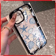 Para sa iPhone 16 Case 15 14 13 12 11ProMax Blue Seashells and Starfish Pattern 7 8 Plus Transparent