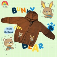 Jacket Zipper Pocket Anak Ula Kids 1 - 6 Tahun Bear And Bunny