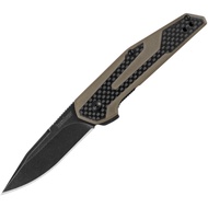 Kershaw Fraxion 2.75" Tan G10 Carbon Fiber KVT Folding Knife - Ansø Design