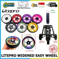 Litepro Thickened/Widened Easy Wheel EzWheel CNC Aluminum Ez Wheel For Brompton 3Sixty Pikes Camp Royale