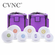 CVNC 432Hz ±10 Cents  6"-12" 7 Pcs Chakra Print Frosted Crystal Singing Bowl Set With Bag Sound Heal
