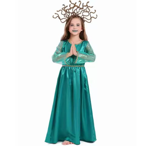 Girls Greek Mythology Gorgon Medusa Cosplay Costume Elf Fairy Girl Cosplay Halloween Forest Flower F