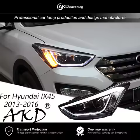 AKD Car Lamp For Hyundai IX45 2013-2016 Santa Fe Headlights DRL H7 LED Bi Xenon Bulb Assembly Upgrad