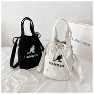 Korean Korean Casual Canvas Bucket Bag Tote Bag Shoulder Messenger Bag Hand Bag Casual Style All-Match