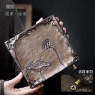 Tea Sea Retro Lotus Charm Square Teapot Tray Chinese Style Teapot Holder Small Tea Table Dry Brewing