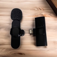 Mic Wireless Clip On HP Kamera Lightning Podcast Live Streaming Video 2in1 F1