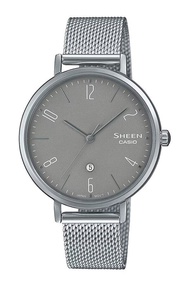 Casio Sheen นาฬิกาข้อมือผู้หญิง สายสแตนเลส รุ่น SHE-4562M-8A- สีเงิน