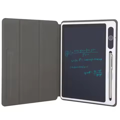 Black LCD Writing Tablet Small Light-Powered Drawing Board with Leather Sleeve Lightweight Graphic T
