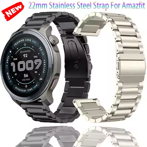 22mm Stainless Steel Strap For Amazfit Balance 2 Metal Comfortable Durable Wristband Amazfit Bip 6 5