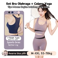 Sports Bra + Short Sports Pants Push Up BH High Strength Sportswear Shockproof Fitness Vest Running 