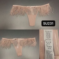 NEW (SU231) S(3)/L #出口意大利貨品 女裝丁字褲 粉紅色 網紗 喱士 蕾絲花邊 YAMAMAY Pink T-back Lace Mesh Thong Export ITALY St