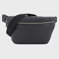 LONGCHAMP LE FOULONNÉ系列壓紋牛皮腰包 黑