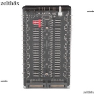ZELTH ARGB PWM Fan Hub, SATAs Interface 4Pin PWM 2 in 1 Fan Hub, Portable with  3Pin ARGB  Fan Hub D