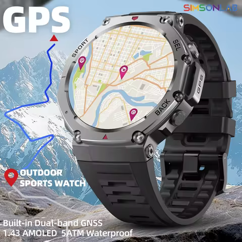 Gloryfit T-Rex 3 GPS Smartwatch 1.43" AMOLED Screen 50m Waterproof 500 mAh Big Battery Outdoor Smart