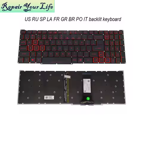 PT-BR Brazil US RU backlit keyboard For Acer Nitro 5 AN515-54 AN515-43 AN517-52 AN517-51 AN517-54 AN