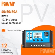 PWM Solar Charger Controller 40A/50A/60A 12V 24V Auto PWM Dual USB LCD Display