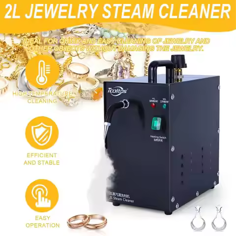 Stainless Steel Jewelry Steam Cleaner 2L – Gem Washer for Gold and Silver Jewelry, Goldsmith Equipme
