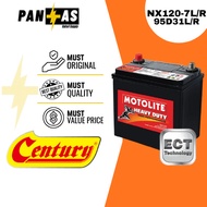 [Installation Provided] Motolite Heavy Duty MF Car Battery Bateri Kereta | 95D31L/R | NX120-7 N70Z N