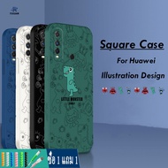 Rixuan สำหรับ Huawei Y6P Y7A Y9S Y9 Prime 2019 Huawei Nova 7i Nova 5T Nova 3i Huawei Y7 Pro 2019 Huawei P30 Lite แฟชั่นมอนสเตอร์ขนาดเล็กรูปแบบตรง Cube นุ่ม