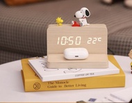 韓國代購: Snoopy 無線充電LED座枱時鐘