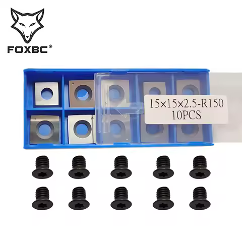 FOXBC 15mm x 15mm x 2.5mm Radius 150 Carbide Inserts For Dewalt DW735 DW735X Cutterheads 10pcs
