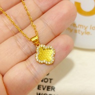 AA5 Women style 916 gold Point Diamond Dragon Scale Four-Leaf Clover Pendant/diy charm gold 916