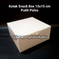 (PER 10 PCS) White Snack Box POLOS 15x15 cm | 15 x 15 Rice Cake Paper Box Cemilan