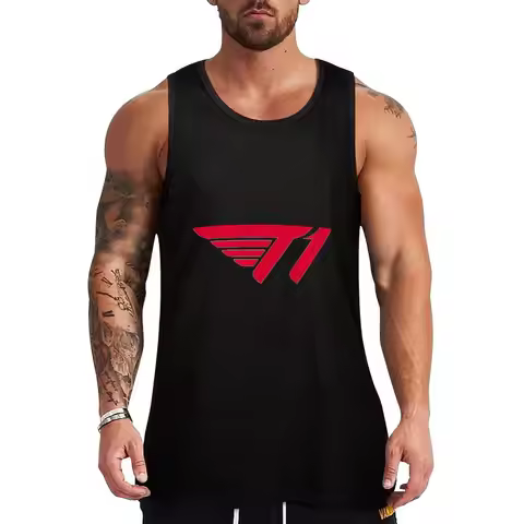 Skt T1 Merch Skt T1 Logo Tank Top Soft Basic Tank Top Breathable Sleeveless Daily Shirt
