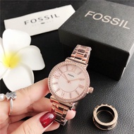 คลังสินค้าพร้อม! FOSSIL Originalผู้หญิงนาฬิกาแบรนด์Luxury Goldนาฬิกาผู้หญิงส่องสว่างสแตนเลสแฟชั่นสุภ