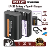 PALO LP-E6 TYPE-C battery(59*39*21)MM 7.4V 2600mAh for EOS 5DS 5DSR 6D 7D 7DII 7DMII 60D 60DA 70D