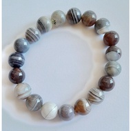 Gelang Tangan Batu Akik Botswana Gred Tinggi yang Jarang Didapati Rare High-Grade Botswana Agate Bra
