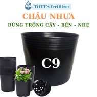 Plastic plant pots, 10 pots, TOTT's fertilizer, used for growing plants with holes