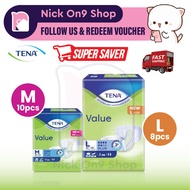 Tena Value Adult Diapers (Tape) - M 10pcs / L 8pcs (1 Pack)