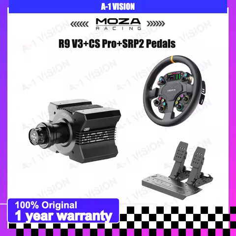 MOZA R9 V3 + CS Pro + SRP2 Pedals Racing simulator base driving car game steering wheel pedal PC