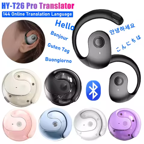 HY-T26 Pro Translator 144 Languages Translation Earbuds Artificial Intelligence Lightweight Portable
