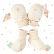 【SISSO有機棉】草莓甜筒兔萊賽爾棉手套X腳套組