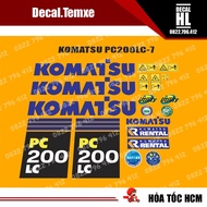 Bộ tem dán máy xúc Komatsu Pc200Lc-7. Tem dán máy xúc Komatsu