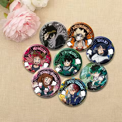 Midoriya Izuku/Bakugou Katsuki Anime Badge Todoroki Shoto Brooches Fashion Cartoon Pins for Bag Clot