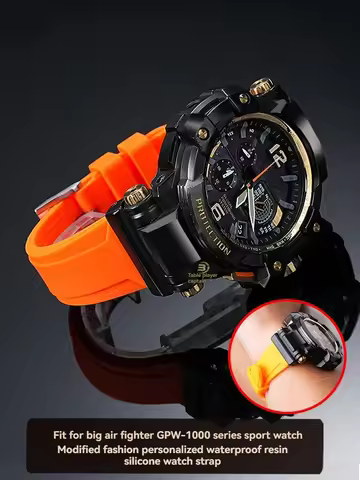 Silicone Resin Watch Strap for Casio G-SHOCK GPW-1000 Watch Band Replacement Men's Durable Rubber Wa