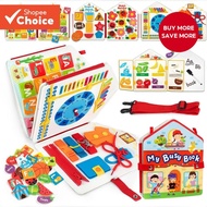Toddler Felt Montessori Busy Book, Activity Sensory Boards Fine Motor Skill Quiet Book Car Travel Bi