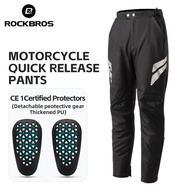 ROCKBROS Motorcycle Pants Winter Warm Windproof Reflective Motorcycle Riding Trousers Motorcycle Anti-fall Wear-resistant Protective Gear Quick Release Pants