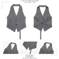 77250 - Gray Halter Neck (XS,S,M) - Top